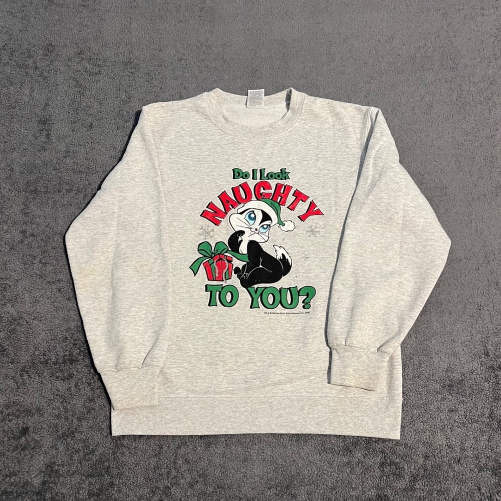 Vintage 2000's Looney Tunes Penelope Pussycat Christmas Sweatshirt Size Small